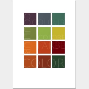 Color Square: A Minimalist Mid-century Color Block Grid Posters and Art